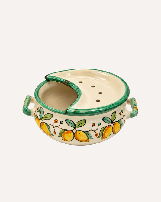 Porta Mussarela di Bufala Italiano Limoni - Tradição Artesanal da Costa Amalfitana em Cerâmica