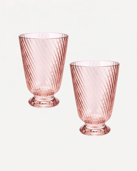 Kit 2 Copos Water Glass - Twisted Pink em Vidro