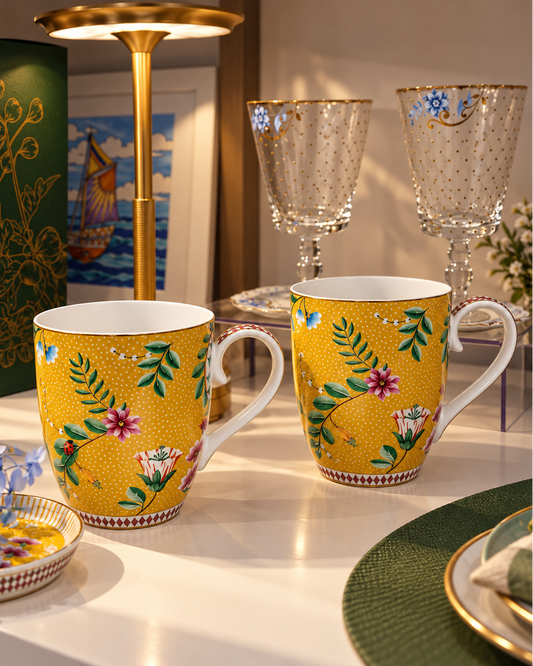 Kit - Mugs Large - La Majorelle Yellow - Pip Studio 2 Peças em Porcelana