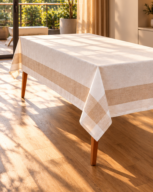 Toalha de Mesa Atemporal Retangular Duo em Linho e Poliéster 160 x 220 cm