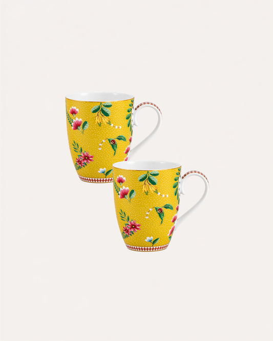 Kit - Mugs Large - La Majorelle Yellow - Pip Studio 2 Peças em Porcelana