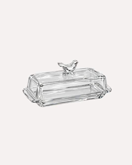 Manteigueira Bird em Cristal Atemporal