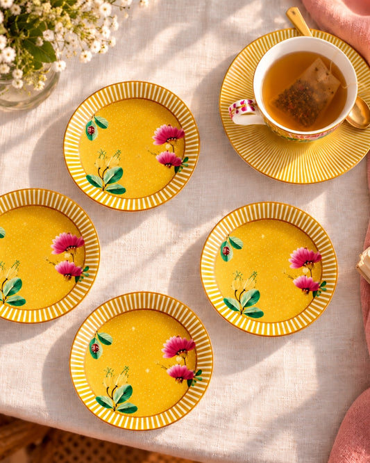 Kit 4 Tea tip - La Majorelle Yellow - Pip - Studio em Porcelana