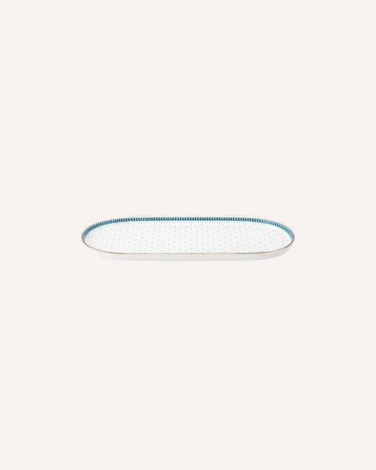 Jolie Dots Gold – Peça de Servir em Porcelana 25 cm