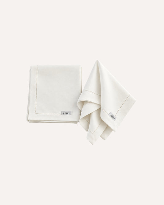 Kit de 2 Guardanapos Tricoline Off White Elegance Casa Russo