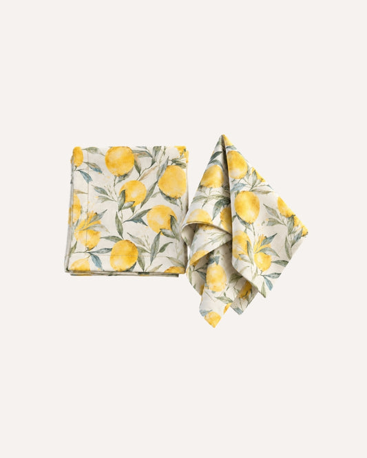 Kit 2 Guardanapos Classic Lemon em Algodão