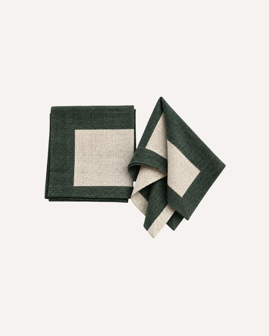 Kit de 2 Guardanapos Linho White & Verde