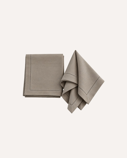 Kit de 2 Guardanapos Tricoline Caqui Elegance Casa Russo