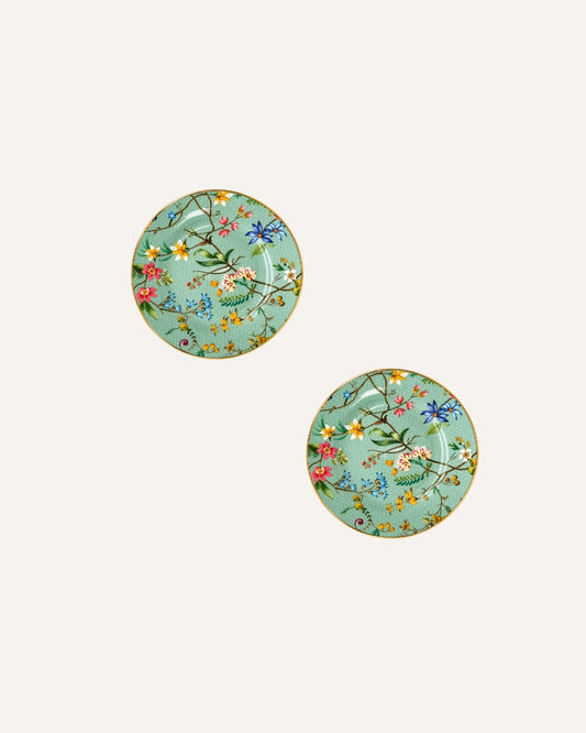 kit 2 -Petit Four Jolie Flowers Blue em Porcelana
