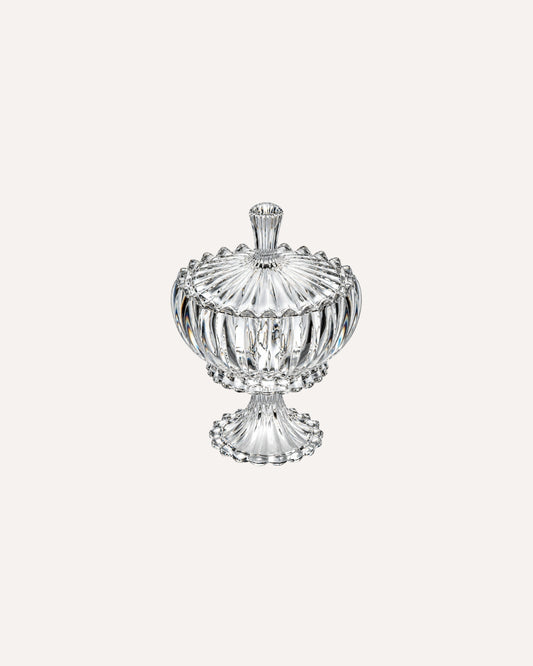 Potiche Decorativo com Base e Tampa Geneva de Chumbo em Cristal