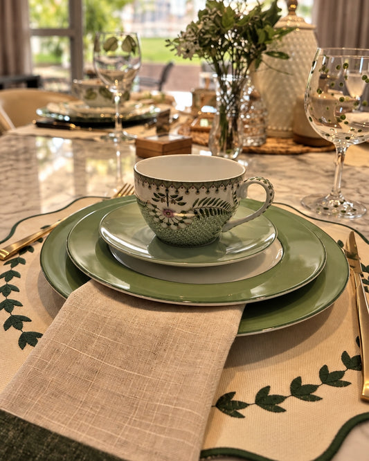 Kit de 2 Xícaras de Chá Verde Claro Lily & Lotus Pip Studio em Porcelana