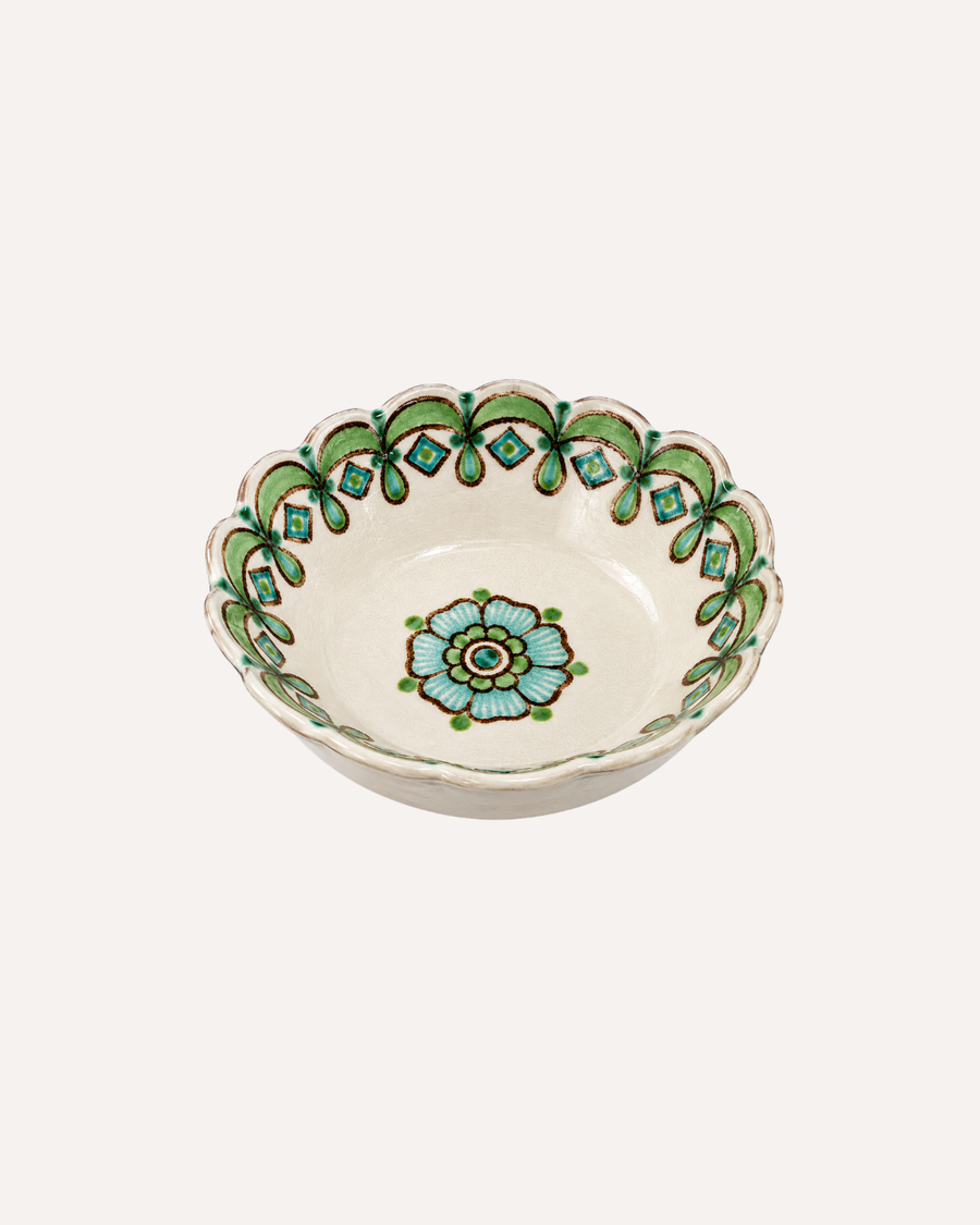 Saladeira Italiana Gota Verde Costa Amalfitana Artesanal em Cerâmica 24cmx7cm