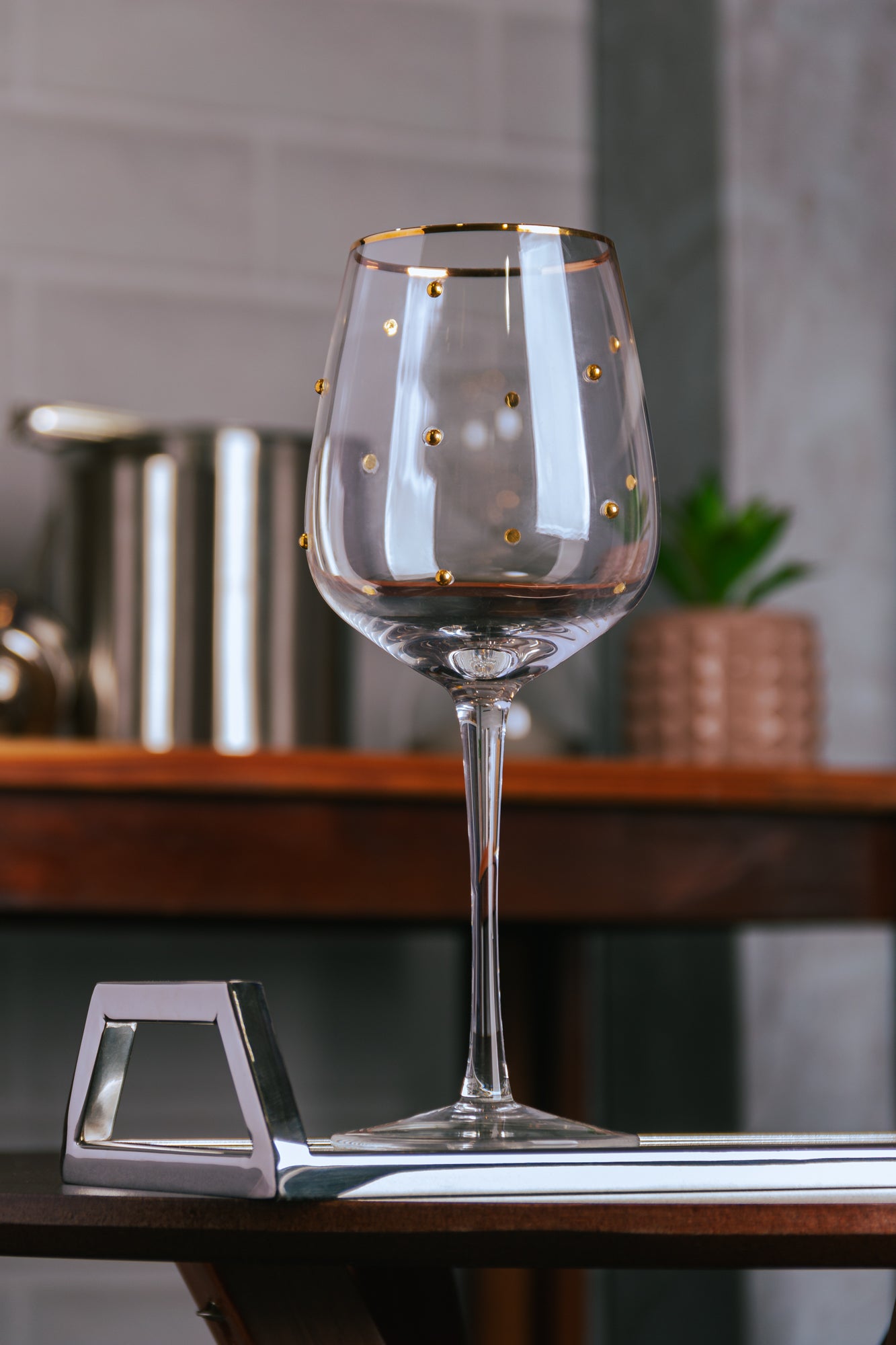 Set Taças para Vinho - Balls Fio de Ouro - 2 Peças