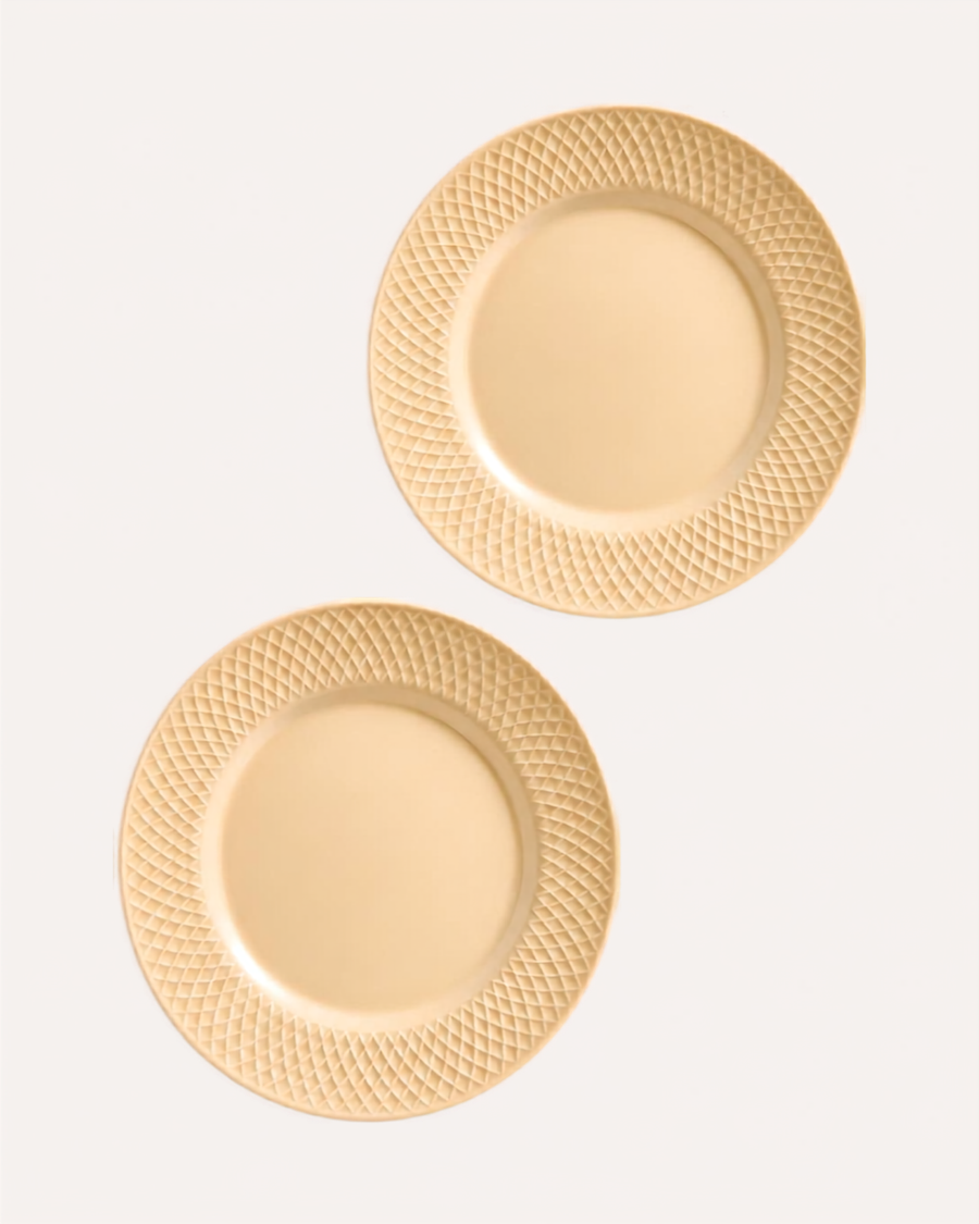 Kit de 2 Pratos Rasos Nude em Cerâmica