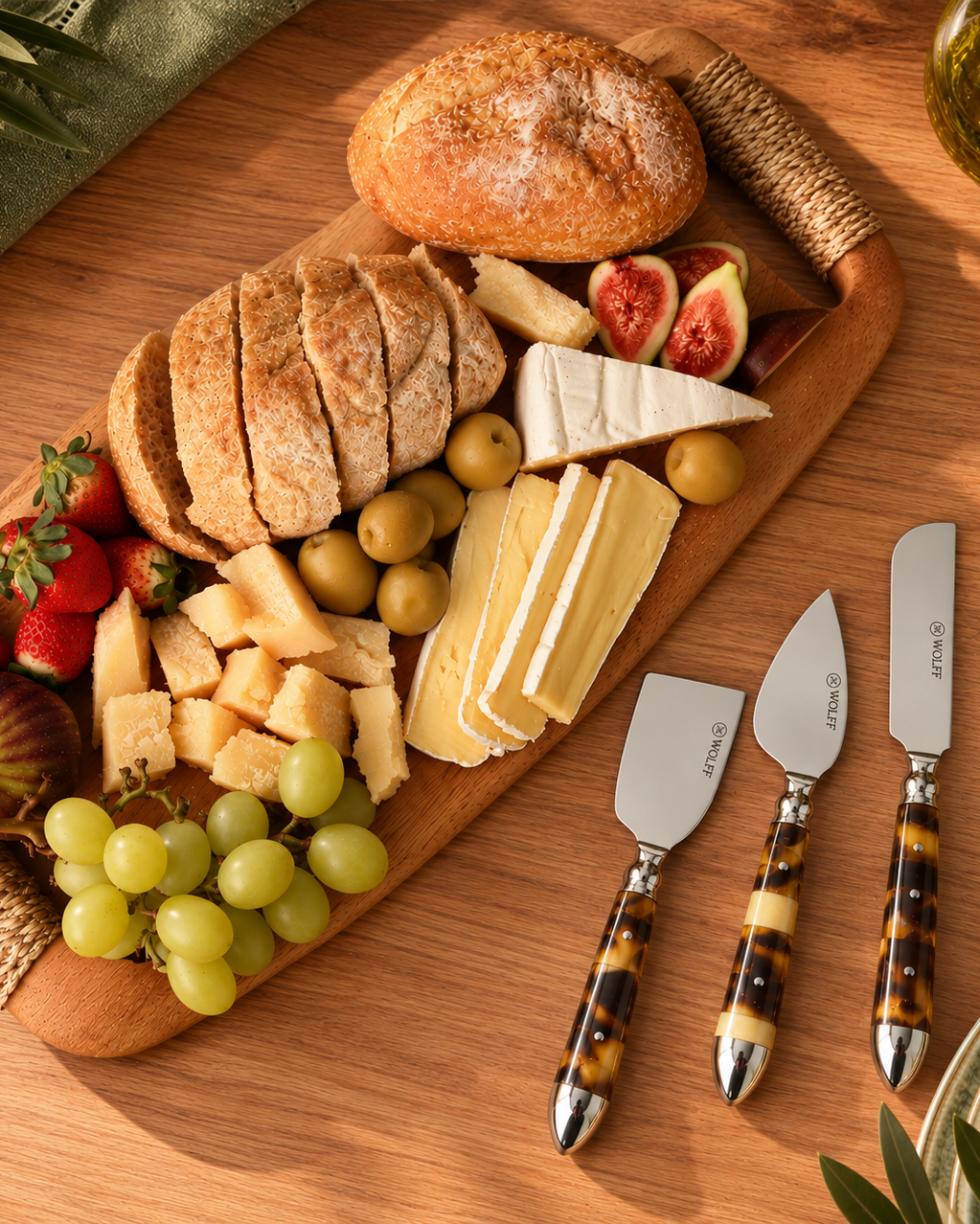 Kit 3 Peças Para Queijo em Aço Inox com Cabo de Resina