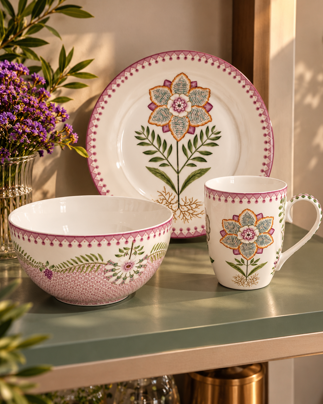 Kit Breakfast Lilas - Lily Lotus - Pip Studio 3 Peças em Cerâmica