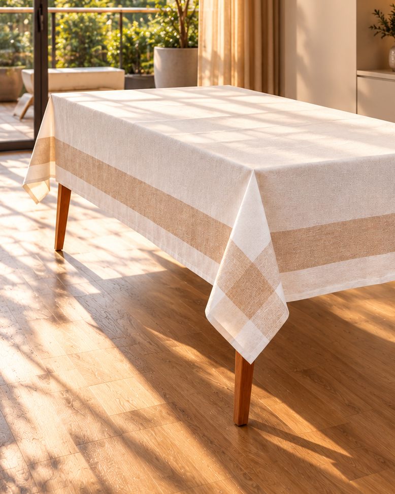 Toalha de Mesa Atemporal Retangular Duo em Linho e Poliéster 160 x 220 cm