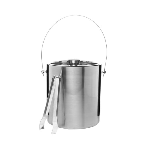 Balde de Gelo em Aço Inox com design Old Fashioned, ideal para bar e mesa.