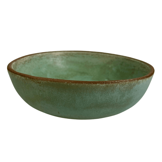 Bowl de Cerâmica Artesanal (300ml) na cor Tiffany Fosco, destacando a textura única.