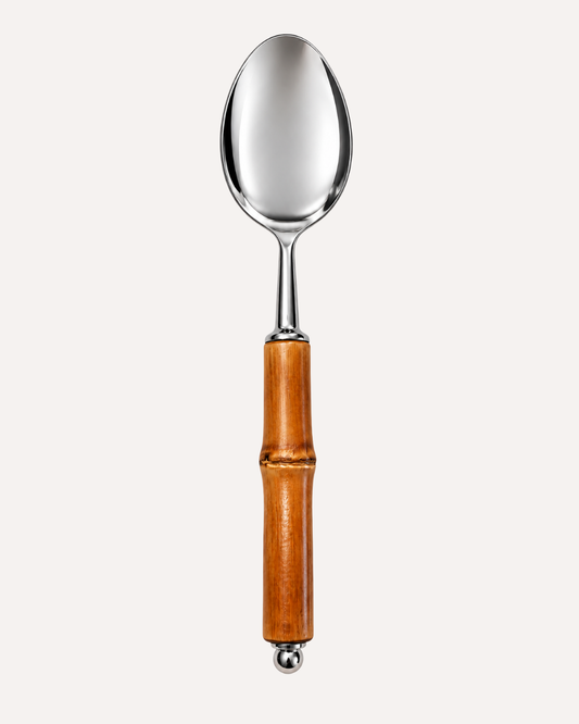 Colher para Servir em Aço Inox com Cabo de Bambu Natural