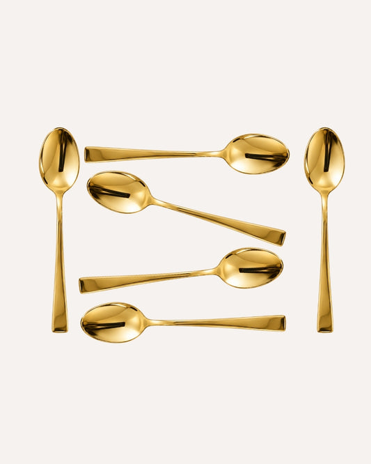 Kit Colheres para Café - Berna Dourado 6 Peças em Aço Inox