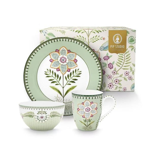 Set Breakfast Verde Claro - Lily Lotus - 3 peças - Lily &amp; Lotus - Pip Studio