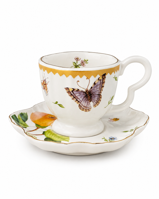 Set 2 Xícaras de Chá Botanic Quince em Porcelana