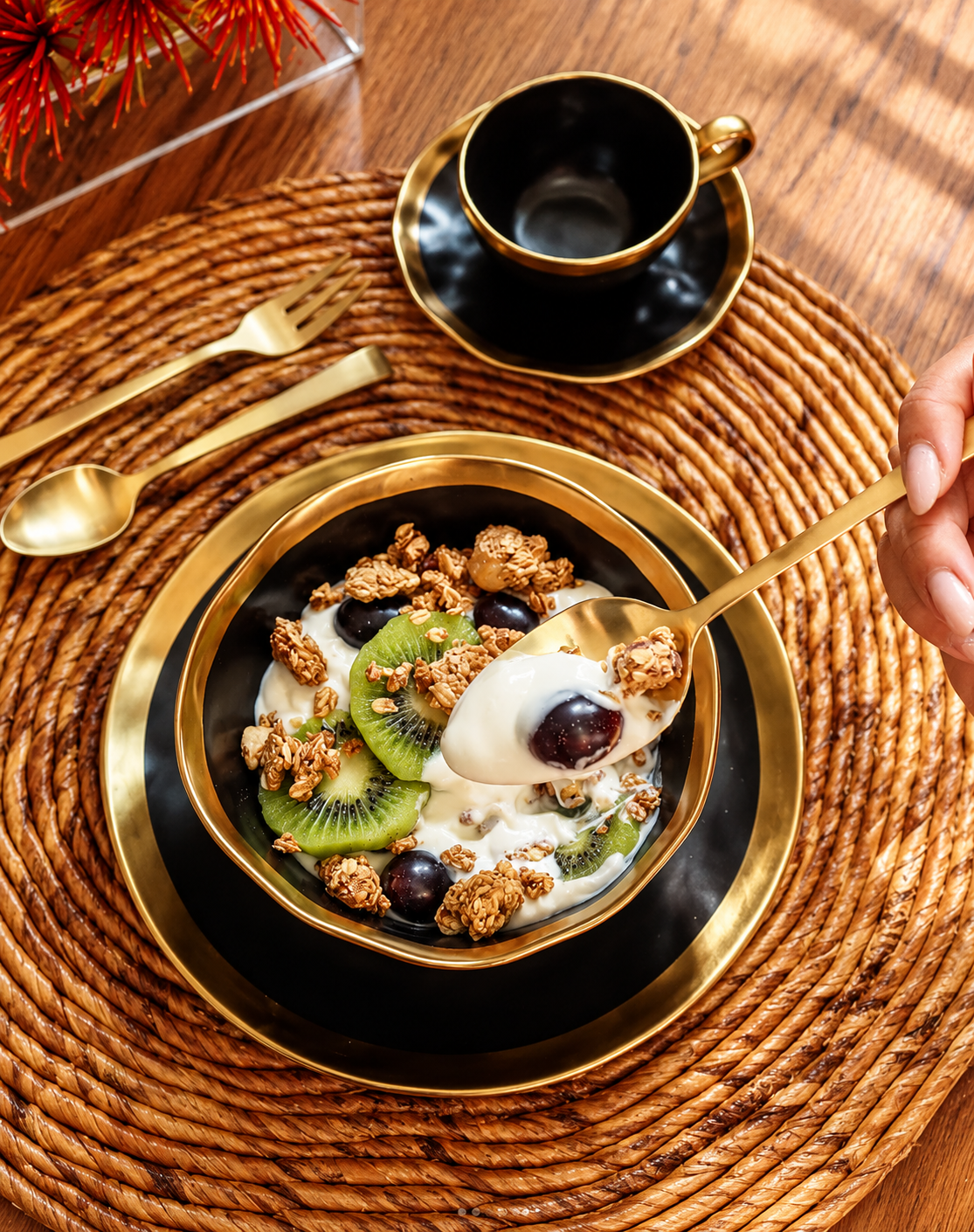 Bowl - Dubai Preto e Dourado em Porcelana