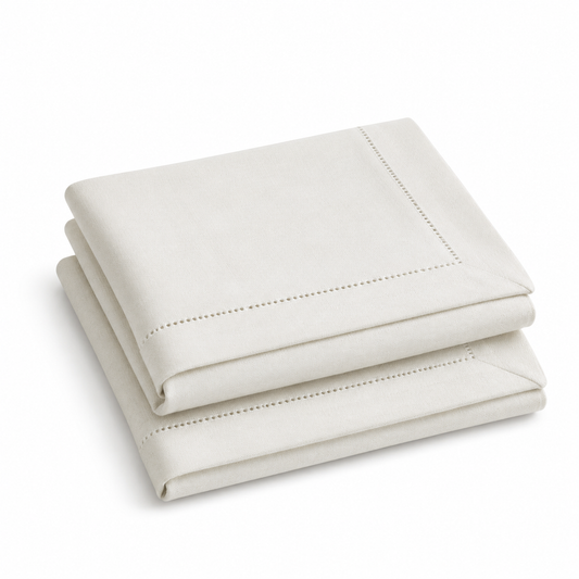 Set 2 Guardanapos de Linho Off White Elegance Casa Russo