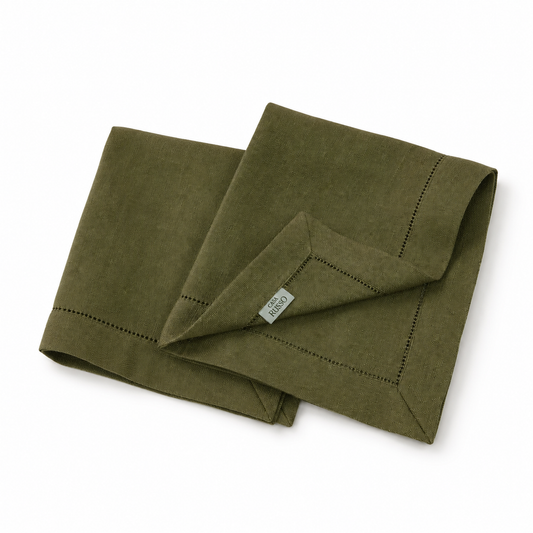 Set 2 Guardanapos Linho Verde Elegance Casa Russo