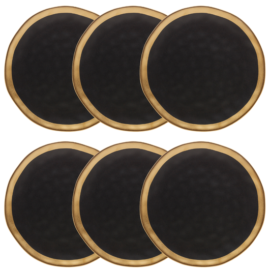Prato Raso - Dubai Preto e Dourado - 25cm