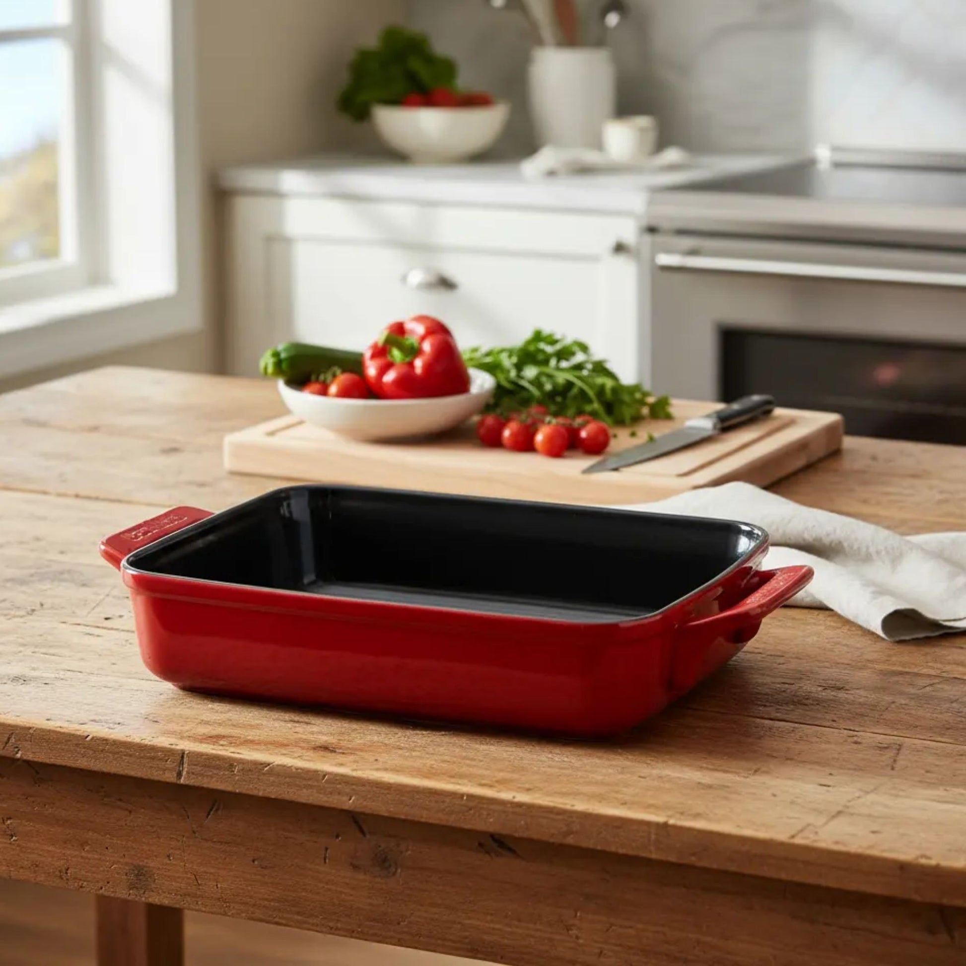Assadeira de Cerâmica - Ceraflame Clear – Linha Pomodoro - 34x25cm - 3500ML