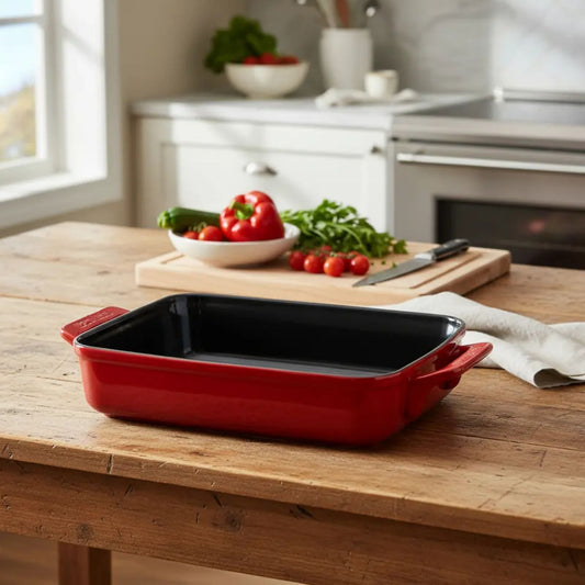 Assadeira de Cerâmica - Ceraflame Clear – Linha Pomodoro - 34x25cm - 3500ML