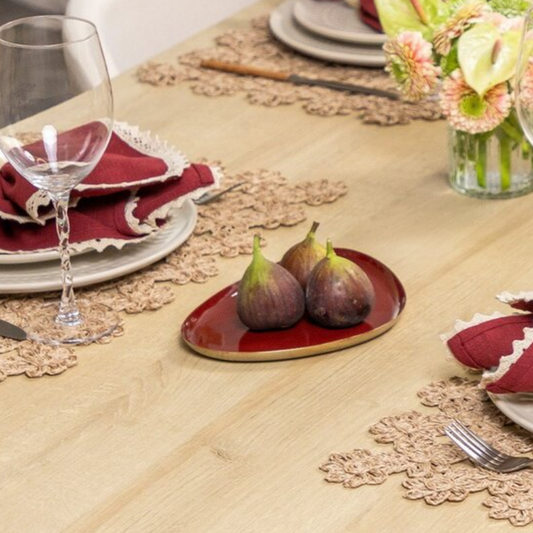Bandeja de Ferro Decorativa Essenza Marsala – 22,5cm x 18,5cm