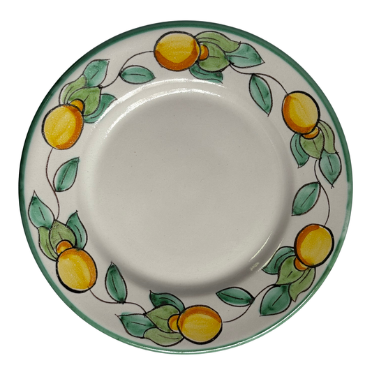 Prato de Sobremesa Italiano Limoni Vietri Costa Amalfitania – Cerâmica Artesanal Italiana - 22cm)