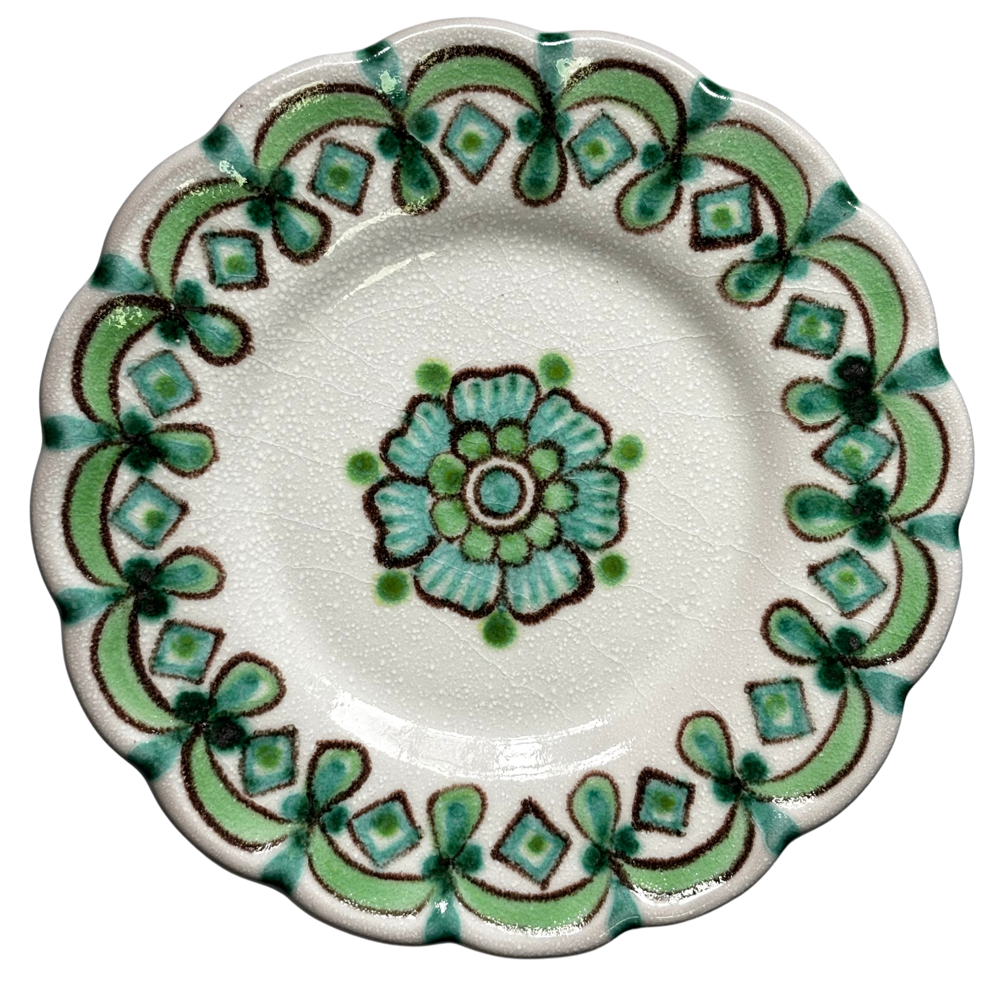 Prato Italiano Entrada Sobremesa Goccia Verde Vietri Costa Amalfitana 21cm