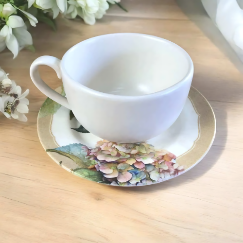 Set Xícara de Café - Hortênsia Floral - 6 Peças