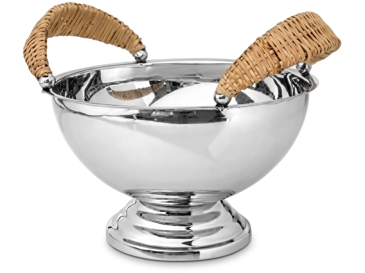 Bowl em Inox com Alça Rattan Steel - 20cm