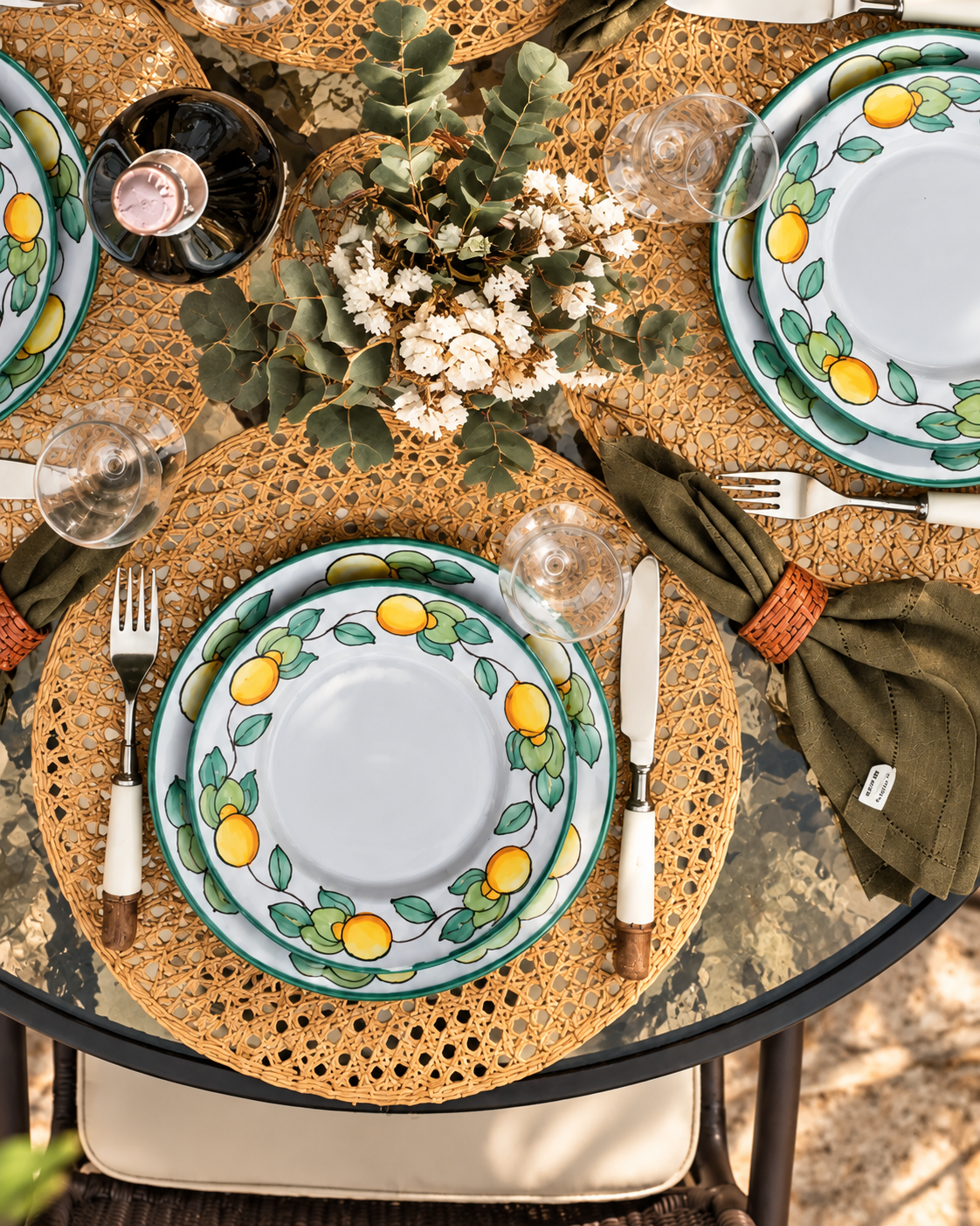 Kit de 2 Guardanapos Linho Verde Elegance Casa Russo