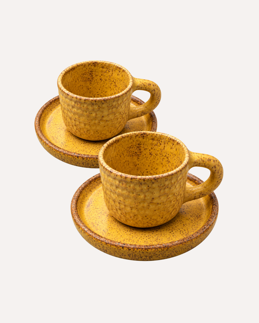 Kit 2 Xícaras para Chá & Café - Amarelo - Artesanal em Cerâmica