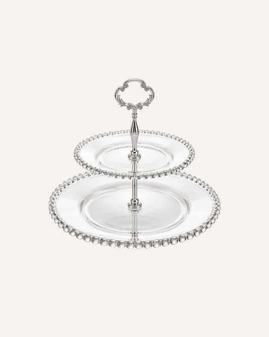Porta Doces Duplo de Cristal Pearl