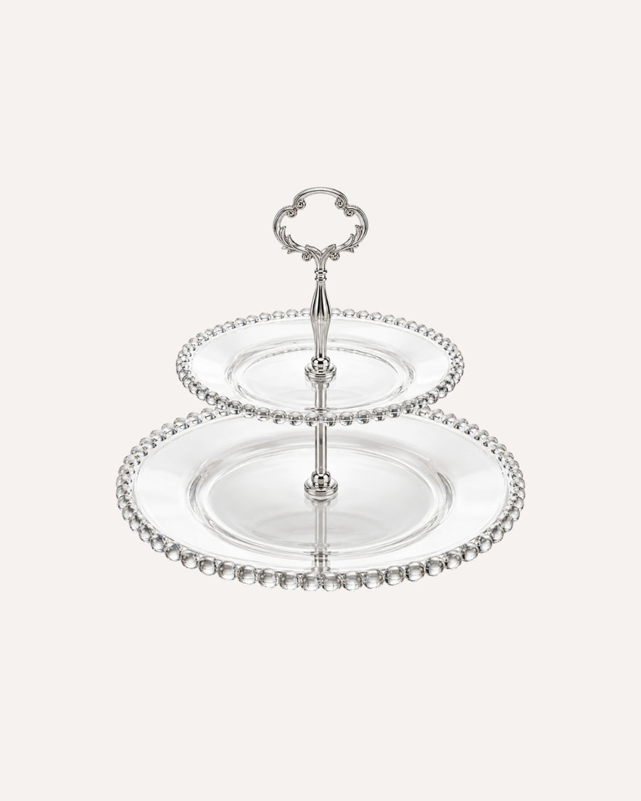 Porta Doces Duplo de Cristal Pearl
