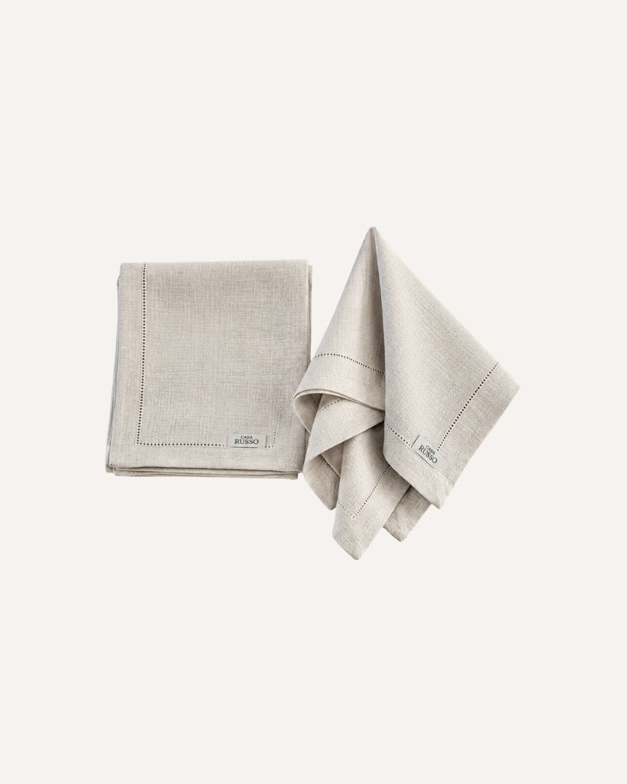 Kit de 2 Guardanapos Linho Cru Elegance Casa Russo