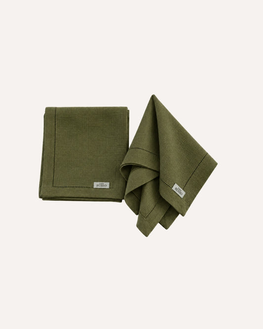 Kit de 2 Guardanapos Linho Verde Elegance Casa Russo