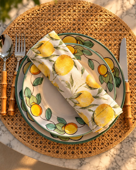 Kit 2 Guardanapos  Classic Lemon em Algodão