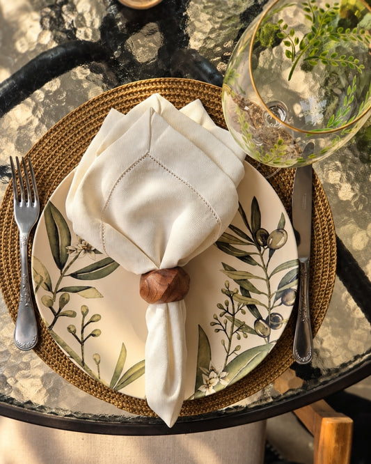 Kit 4 Argola de Guardanapo - Complement Cedro em Madeira