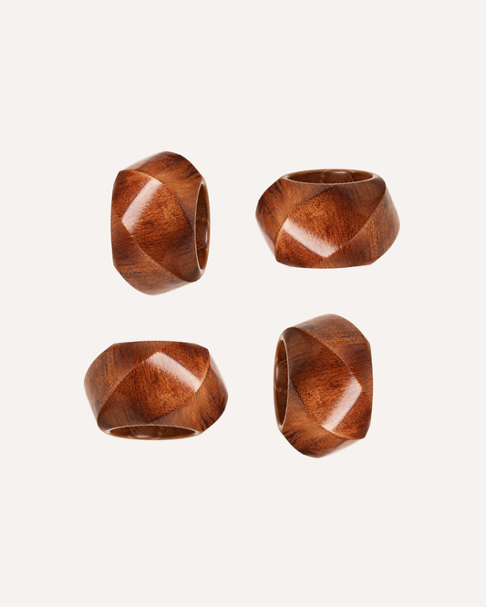 Kit 4 Argola de Guardanapo - Complement Cedro em Madeira