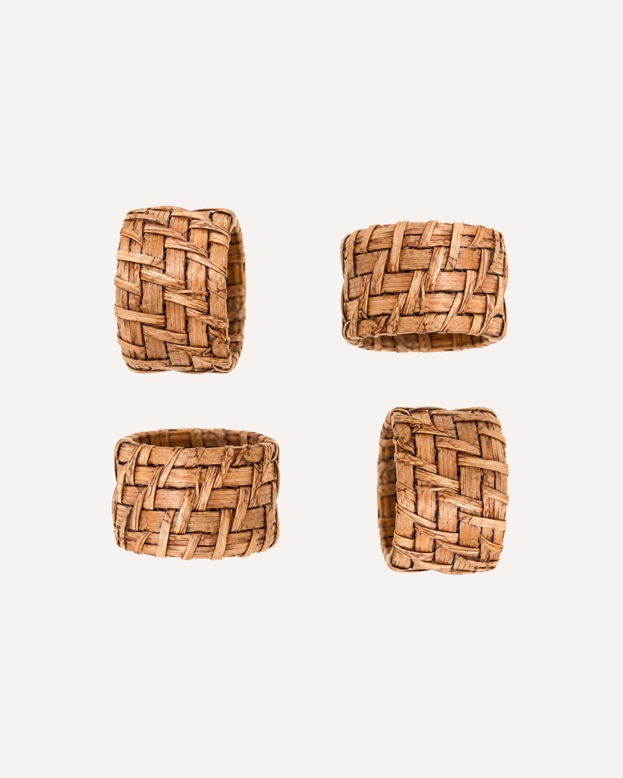 Kit 4 Argola de Guardanapo  Casual em Rattan
