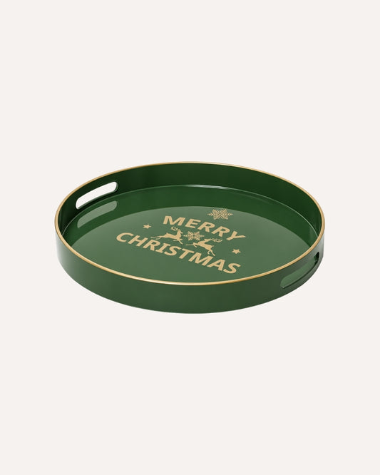 Bandeja Redonda - Merry Christmas Verde