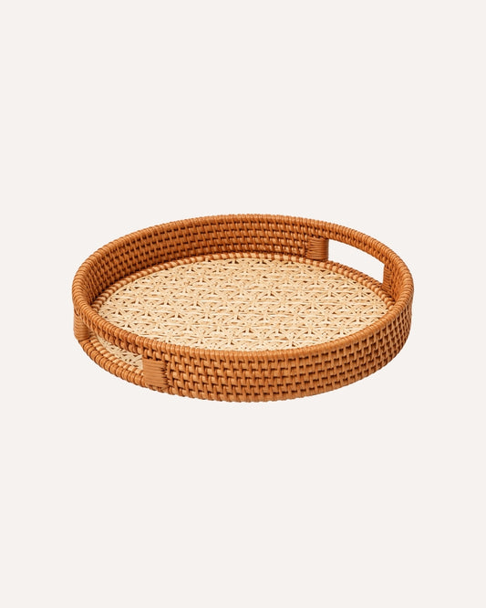 Bandeja Natural - Circular em Rattan